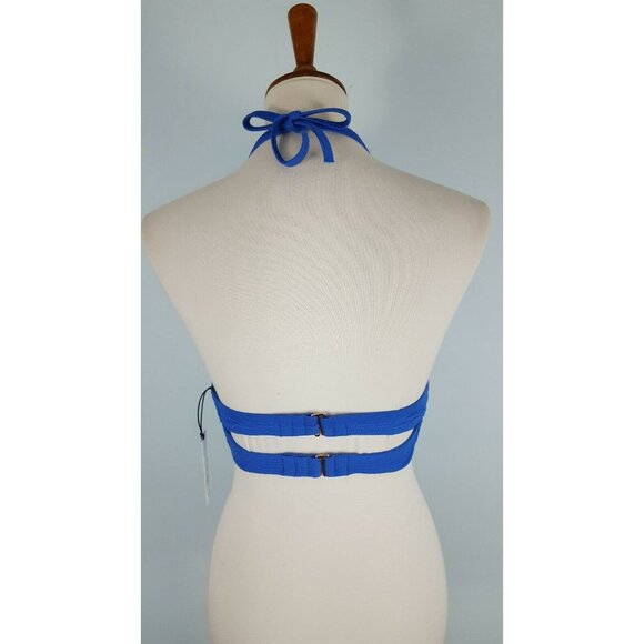 Shade & Shore 36C Textured Twist Front Light Lift Bikini Top Blue - Picture 7 of 9